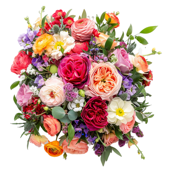 AI generated Bouquet of flowers isolated on transparent background png