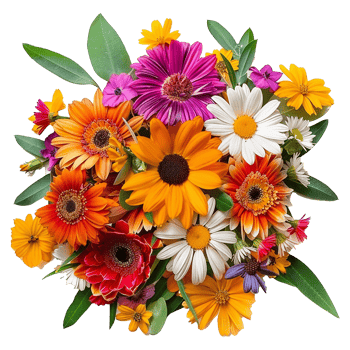 AI generated Bouquet of flowers isolated on transparent background png