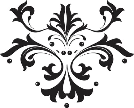 Baroque Beauty Vintage European Border Icon in Elegant Black Historic Harmony Chic Vector Logo with Black Vintage European Border
