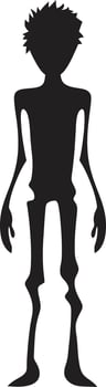 Playful Pencils Elegant Black Stickman Vector Emblem Ink Infusion Cartoon Stickman Logo in Sleek Monochrome