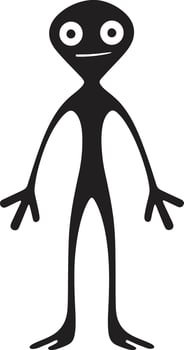Doodle Dreams Chic Vector Icon with Black Stickman Ink Illumination Elegant Monochrome Stickman Logo