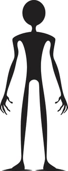 Cartoon Canvas Elegant Black Stickman Icon in Vector Design Scribble Style Monochrome Doodle Logo with Stickman Charm