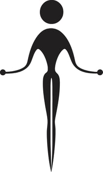 Whimsical Wonders Doodle Stickman Icon in Sleek Black Design Cartoon Charisma Stylish Logo Design Featuring Stickman in Black vector