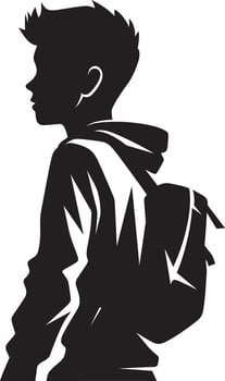 Majestic Minds Vector Black Logo Signifying Male Student Excellence Dynamic Diplomacy Black Logo Design for Accomplished Male Students