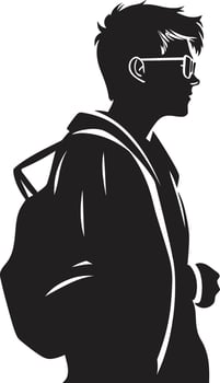 Achieve Apex Masculine Symbol in Black Logo for Male Student Success Intellectual Impact Black Logo Icon for Achieving Male Students vector