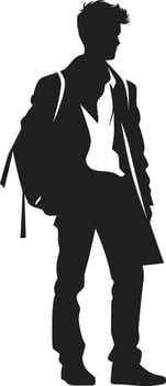 Distinguished Dexterity Vector Black Logo Design for Accomplished Male Students Pinnacle Precision Black Logo Icon for Goal Oriented Male Students