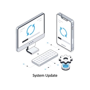 System Update isometric stock illustration. EPS File stock illustration vector