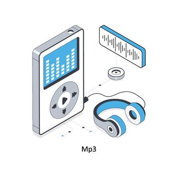 MP3 isometric stock illustration. EPS File stock illustration vector