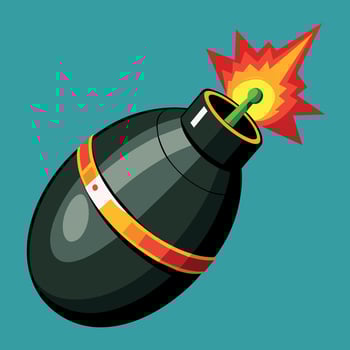 Cartoon bomb on a fire vector illustration