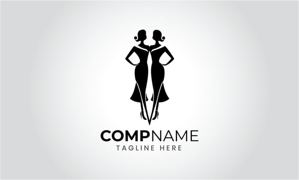 AI generated Ladies dress icon vector minimalist logo template