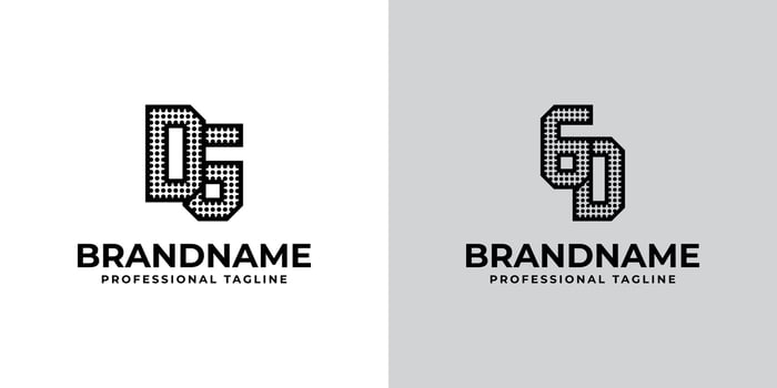 Letters DG and GD Dot Monogram Logo, Suitable for business with DG or GD initials vector