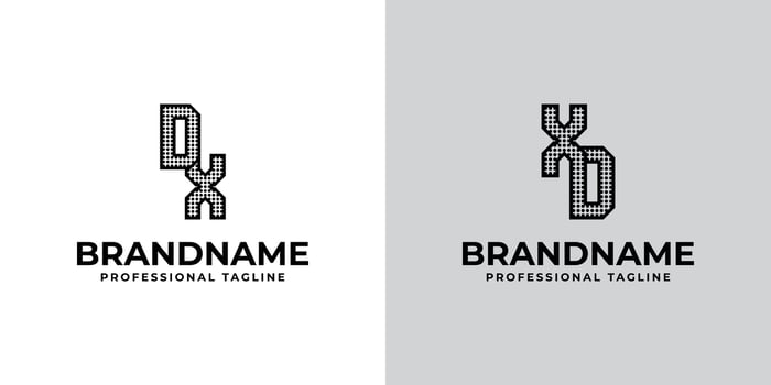 Letters DX and XD Dot Monogram Logo, Suitable for business with DX or XD initials vector