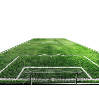 AI generated Soccer field with gate isolated on transparent background png