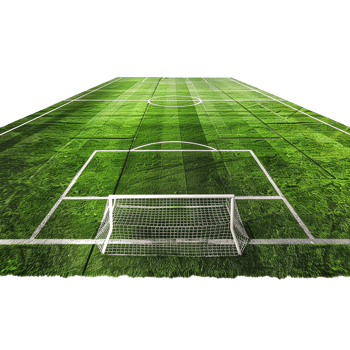 AI generated Soccer field with gate isolated on transparent background png