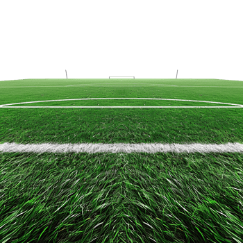 AI generated Soccer field with gate isolated on transparent background png