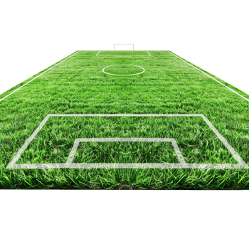 AI generated Soccer field with gate isolated on transparent background png