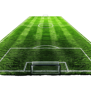 AI generated Soccer field with gate isolated on transparent background png