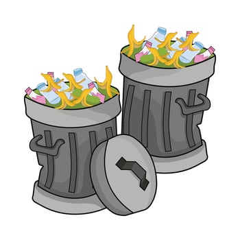 illustration of trash bin vector