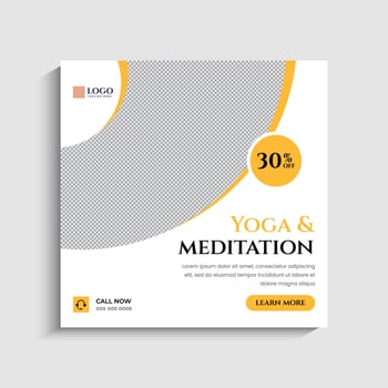 Yoga social media post or web banner template vector