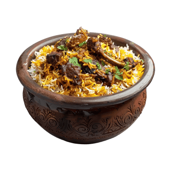 AI generated Delicious dum handi biryani in bowl isolated on transparent background png