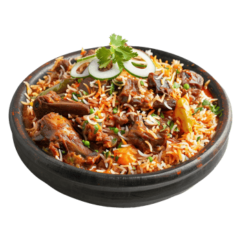 AI generated Delicious dum handi biryani in bowl isolated on transparent background png