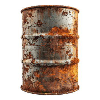 AI generated Rusty oil barrel isolated on transparent background png