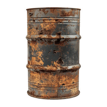 AI generated Rusty oil barrel isolated on transparent background png