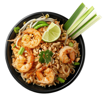 AI generated Pad Thai noodles isolated. Traditional Asian street food png