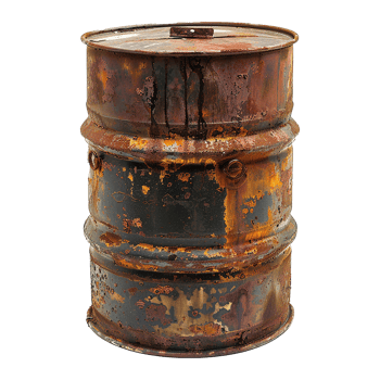 AI generated Rusty oil barrel isolated on transparent background png