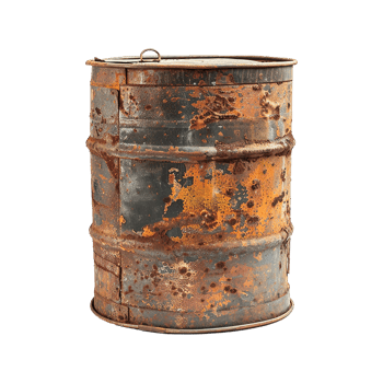 AI generated Rusty oil barrel isolated on transparent background png