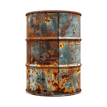 AI generated Rusty oil barrel isolated on transparent background png