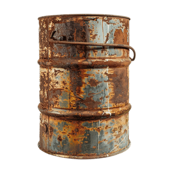 AI generated Rusty oil barrel isolated on transparent background png