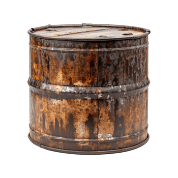 AI generated Rusty oil barrel isolated on transparent background png