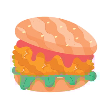 Chicken Dishes Flat Stickers vector