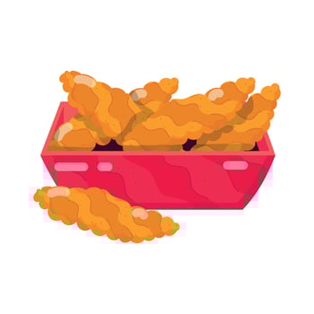Chicken Dishes Flat Stickers vector