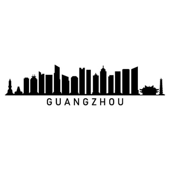 Guangzhou skyline illustrated vector