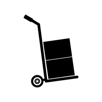 Moving cart dolly box cargo illustrated on white background vector