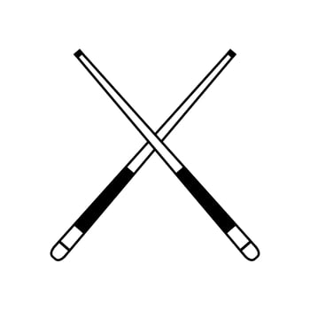 Cross billiard cues illustrated on white background vector