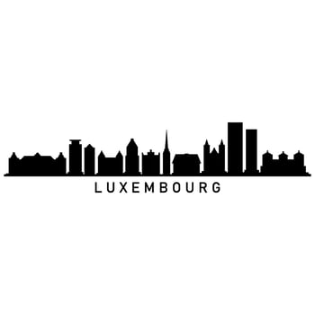 Luxembourg skyline on white background vector