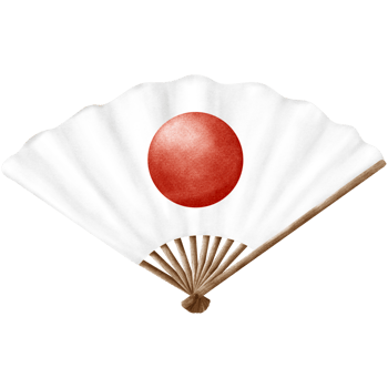 Japanese flag pattern fan png
