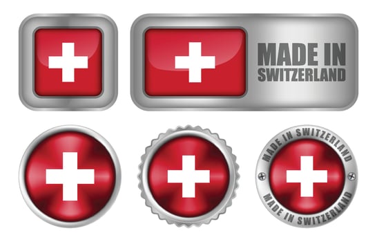 Made in Switzerland Seal Badge or Sticker Design illustration vector