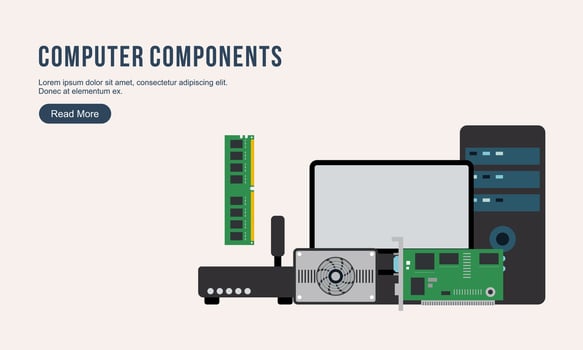 Computer banners logo. Computer store logo vector