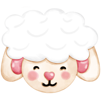 Cute sheep Easter watercolor png