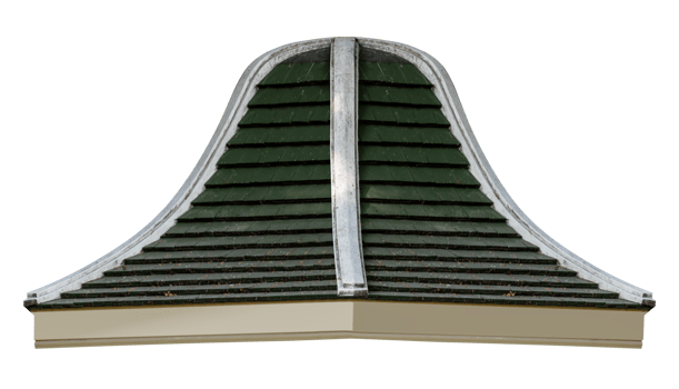 Mockup pavilion roof with green tile png