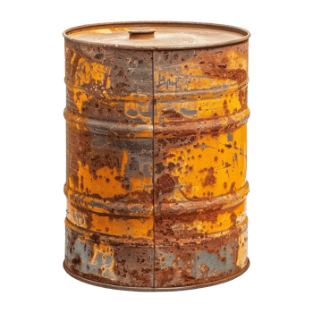 AI generated Rusty oil barrel isolated on transparent background png