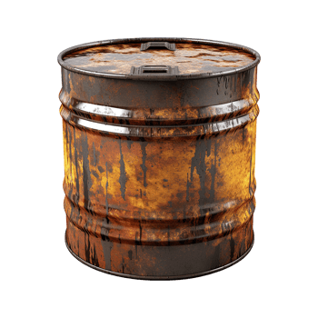AI generated Rusty oil barrel isolated on transparent background png