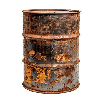 AI generated Rusty oil barrel isolated on transparent background png