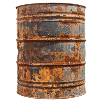 AI generated Rusty oil barrel isolated on transparent background png