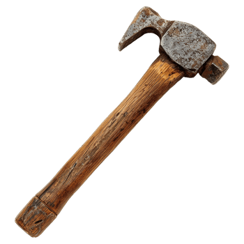 AI generated Rusty metal sledge hammer isolated on transparent background png