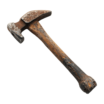 AI generated Rusty metal sledge hammer isolated on transparent background png